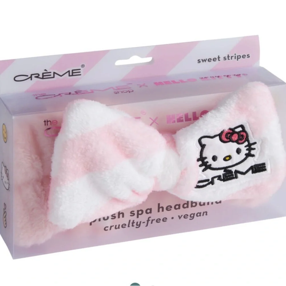 NIB The Creme Shop x Hello Kitty Plush Spa Headband with Bow💕